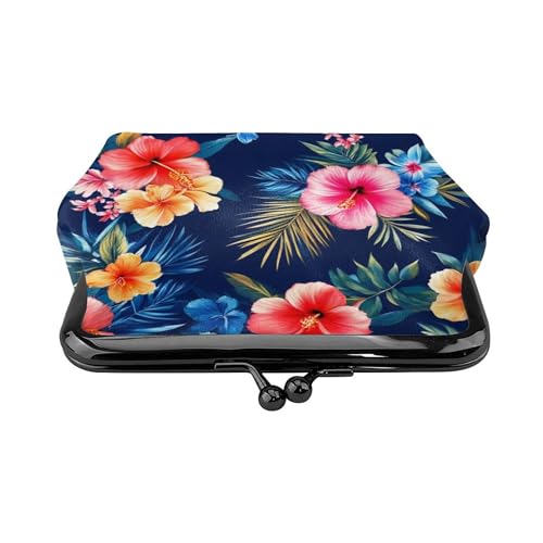 Tropical Hawaiian Colorful Hibiscus Flowers (1) Coin Purse Small Coin Purses Pouches Cute Change Wallets For Women Kiss Lock Change Purse Change Pouch2