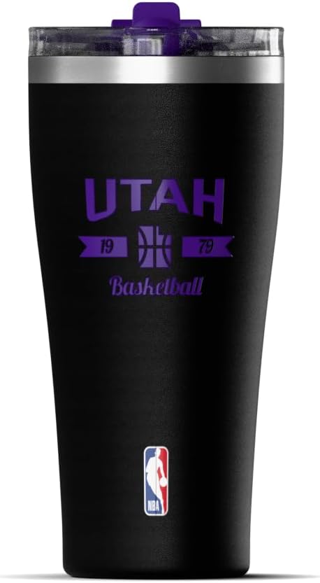 Hydrapeak Officially Licensed NBA Utah Jazz Tumbler 30 oz Stainless Steel Water Bottle, Straw & Sip Lid, Vacuum Insulated, Spill-Proof, Cup Holder Friendly, Keeps Drinks Cold 30 Hours - Image 2