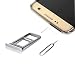 EMiEN Single SIM Card Tray Slot Holder Replacement for Samsung Galaxy S7 Edge G935 + SIM Card Tray Open Eject Pin (Silver)