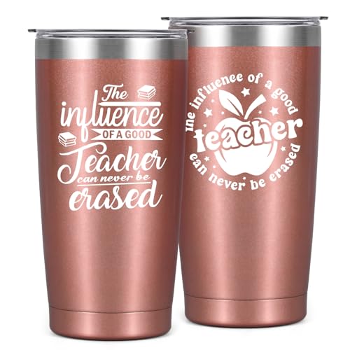 Livole Teacher Mug, End of The Term Gifts for Teachers Women, The Influence of A Good Teacher Can Never Be Erased, Teachers Appreciation Gifts Ideas, 20oz Vacuum Travel Mugs, 600ml Wine Tumbler