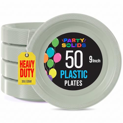 Assiettes plastique Party Solids 9 po vert sauge 50 pcs