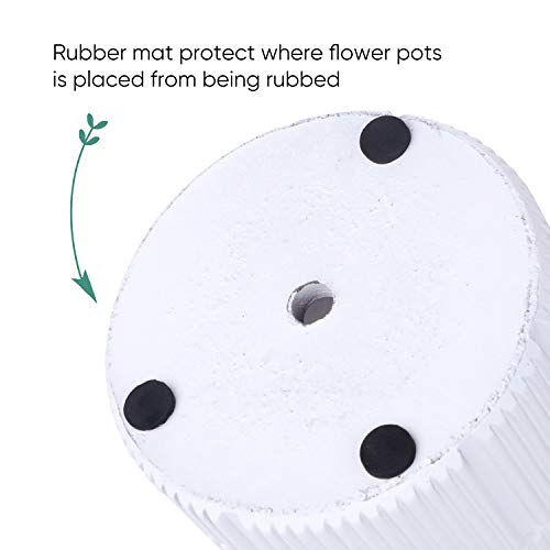 Greenaholics Planter Pots- 4.6 inch Cement Planters, Flower Plant Container, for Snake Herbs Orchid Plant, Medium Indoor Outdoor Plant, Vintage Style, Unglazed Bonsai, with Drainage Hole, White