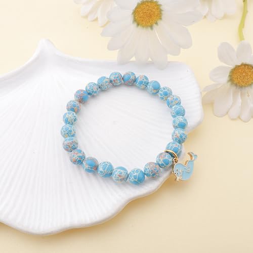 PARTNER Funny Harbor Seal Bracelets for Seal Lovers - Ocean Animal Themed Gifts for Women - Natural Stone Beaded Jewelry3