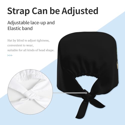 Image of Adjustable Scrub Cap with Sweatband, Breathable Working Hat for Men /Women