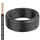 THHN Wire 25 FT, Single Bare Copper Conductor, 14AWG Black Electrical Wire, Solid Building Wire 600V Nylon Sheath Cable for Indoor/Outdoor Applications
