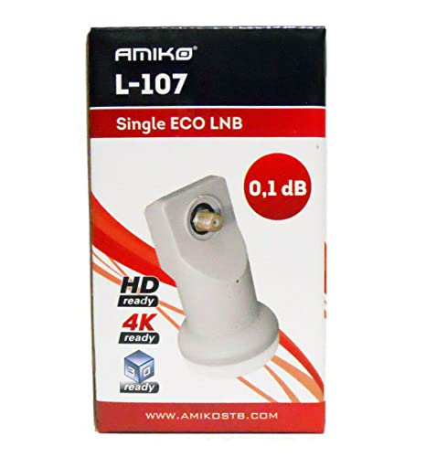 AMIKO L-107 0.1dB Single Universal PLL LNB Linear Ku Satellite LNBF HD DVB-S2 FTA