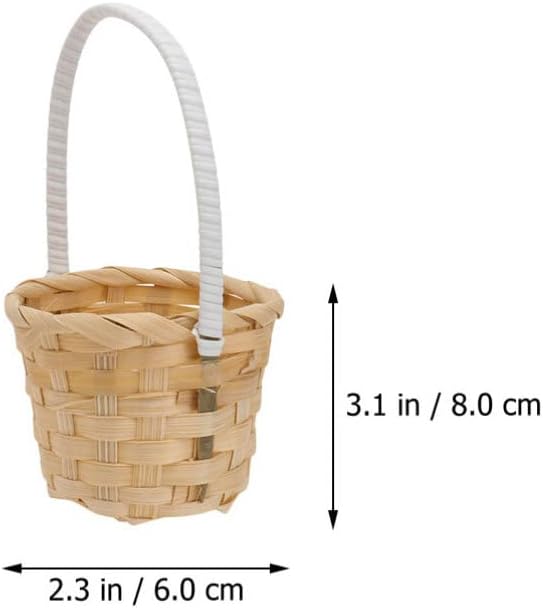 Happyyami Bridesmaid 8Pcs Mini Basket Miniature Mini Woven Baskets with Handles Girl Handmade Rustic Woven Storage Wedding for Wedding Home Bulk Candy