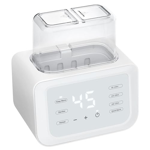 Calentador De Biberones Doble 8 En 1, Calentador De Biberones, Diseño De Sincronización De 24 Horas, Control Preciso De Temperatura, Mantiene Caliente, Anti-seco, Totalmente Automático