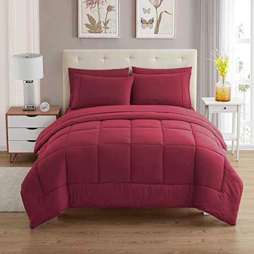 Parure alternative en duvet hypoallergénique bordeaux lit simple XL - 3