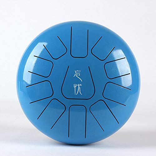 Alextry Steel tongue drum de 25 cm en ré majeur à 11 notes avec jeu de baguettes