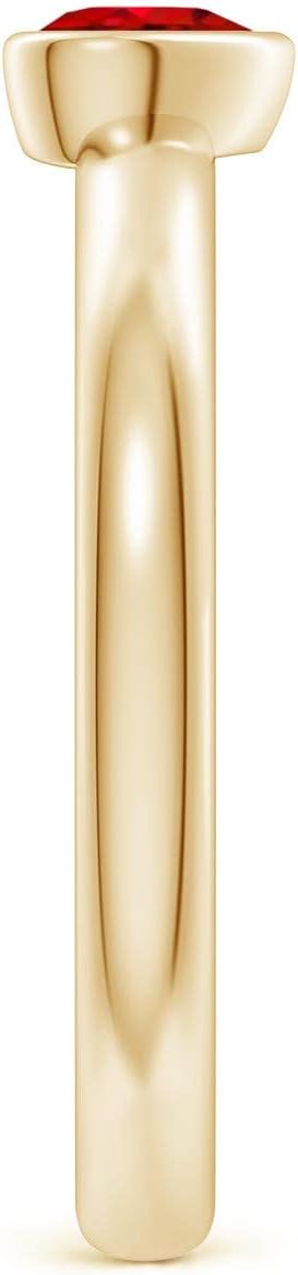 Angara Solitaire Heart Ruby Promise Ring in 14K Solid Gold/Platinum | Natural Bezel-Set Ruby Ring for Women | July Birthday, Anniversary, Gemstone Jewelry Gift