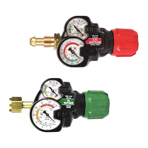 TWSupply Victor EDGE ESS3 Oxygen & Acetylene Regulator Set – ESS3-125-540 (0781-5100) &...