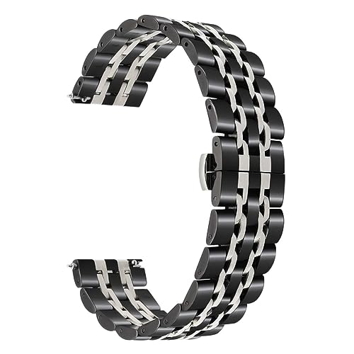 Bracelet de montre acier inoxydable noir, accessoire de remplacement chic - 3