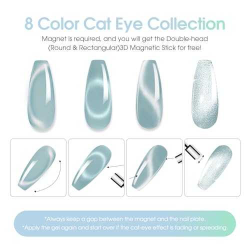 Set 8 Esmaltes Gel Cateye Pastel ROSALIND miniatura 4