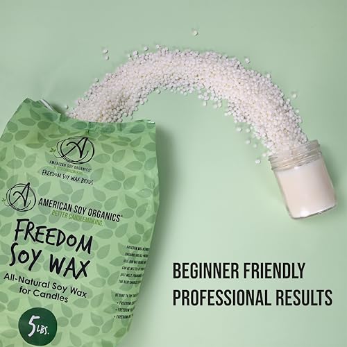 American Soy Organics Freedom Soy Wax Beads for Candle Making - Natural Candle Making Supplies - Paraffin-Free, Beeswax-Free Candle Wax for Container Candles, Tealights and Wax Melts, 10 lbs by American Soy Organics - Image 3
