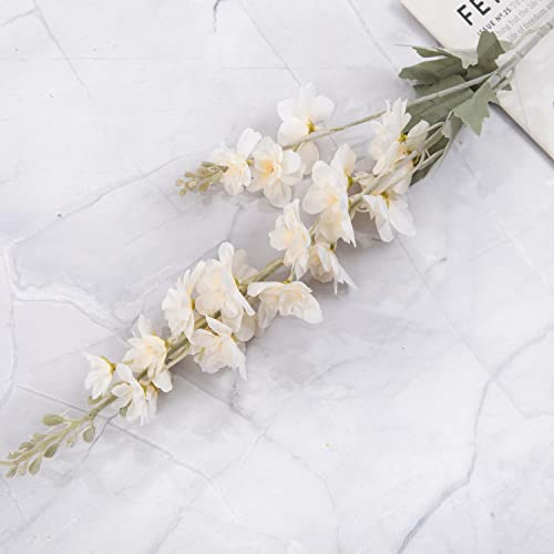 Gdssg 4Pcs Long Stem Fake Artificial Flower Silk Larkspur Flower Arrangement Decoration(Champagne) #TOP4