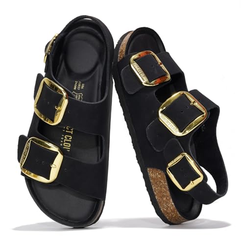 Image of Project Cloud 100% Genuine Leather Ankle Strap Footbed Sandal with Lightweight & Comfortable Walking Fisherman Sandals for Women - Non Slip Memory Foam Slingback Womens Sandals 2026 (Garda)