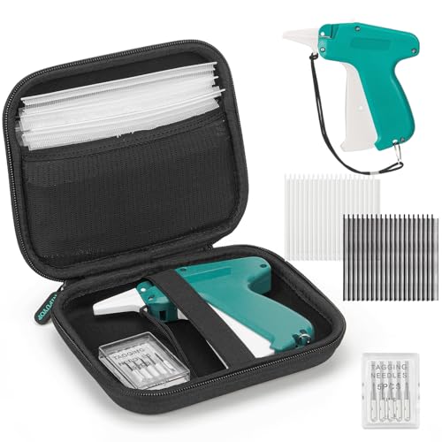 Mini Stitch Gun for Clothes, Micro Clothing Stitch Gun, Speedy Clothing Fixer Stitchy, Quick Stitch Sewing Gun, NIFUYOP Tagging Gun Kit with 2500 Black & 2500 White Fasteners, 6 Needles and Hard Case