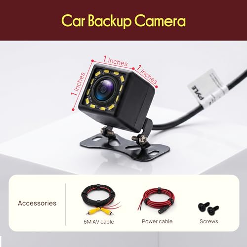 Image of Pyle Backup Camera for Cars, Trucks, SUVs & RVs | Adjustable 105 Degree Wide Angle Rearview Reversing Camera with Parking Guidelines | 12-LED Auto Night Vision & IP68 Waterproof | 20ft Cable Included