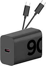 Moto 90W Turbo Power Fast Charging Adapter with Cable for Edge 30/40/50 Series, Razr 50 Ultra, Moto G85/G45