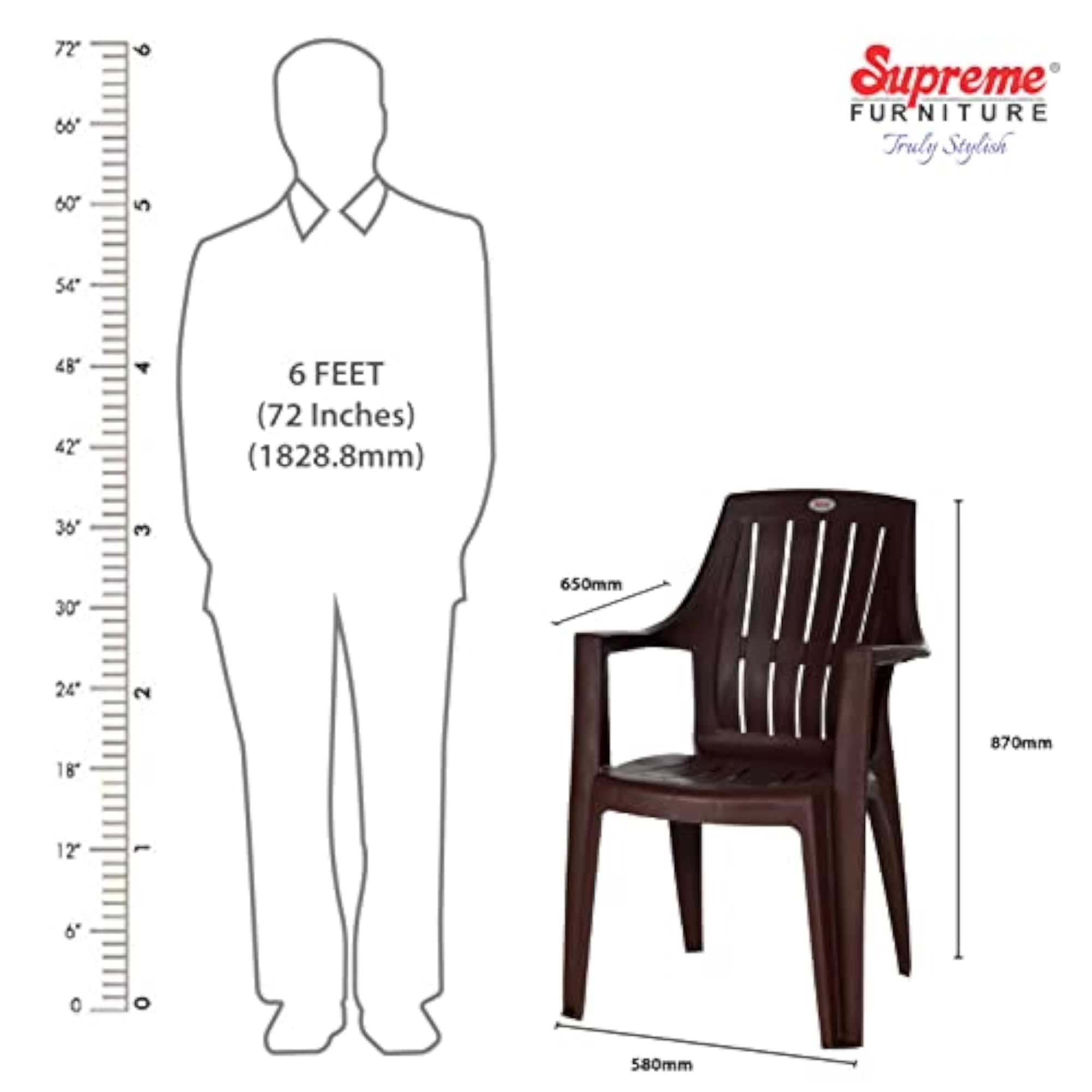 Turbo Super Plastic Arm Chair Set of 4