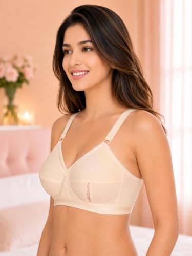 Image of SONA Women's Perfecto Full Coverage Non-Padded Plus Size Cross Belt Cotton Bra