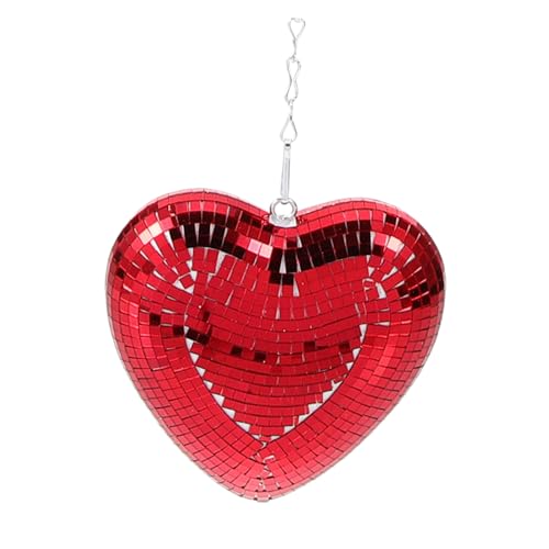 Adorno en forma de corazón con espejo para fiestas disco, decoración reflectante colgante para día de San Valentín, bodas y hogar miniatura 1
