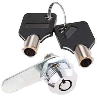 ANBOO Small Cam Lock 16mm Zinc Alloy Chrome Plated Cabinet Lock with 2 Loft Hatch Keys, 16 * 18mm Mounting Hole, for Loft Hatch, Mailbox, Post Box, Drawer, French Door Cupboard Locker