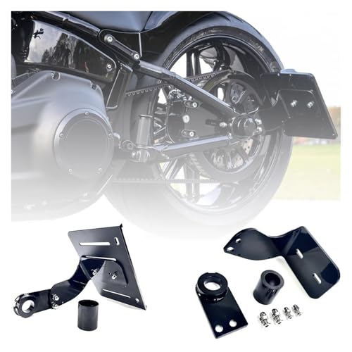 Support de plaque d'immatriculation moto latéral noir anti vibration Softail