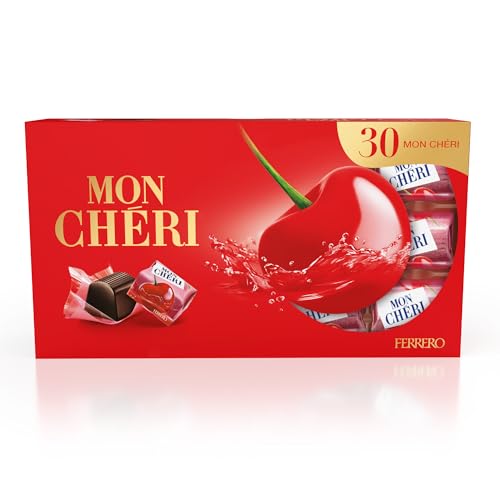 Mon Chéri - 30 Specialità al Cioccolato Fondente Con Ripeno al Liquore e Ciliegia, Senza Glutine, Idea Regalo, Confezione da 305 gr