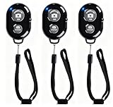 Wireless Remote Shutter for Cellphones and Tablets (3 Pack), AOQIYUE Bluetooth Remote for iPhone/Android Camera Control, Selfie Clicker for Photos and Videos - Wrist Strap Included