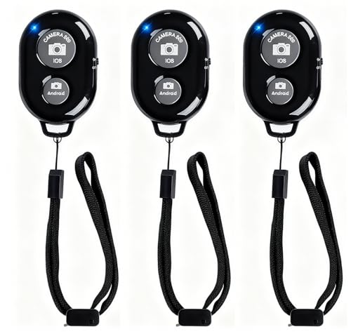Wireless Remote Shutter for Cellphones and Tablets (3 Pack), AOQIYUE Bluetooth Remote for iPhone/Android Camera Control, Selfie Clicker for Photos and Videos -...