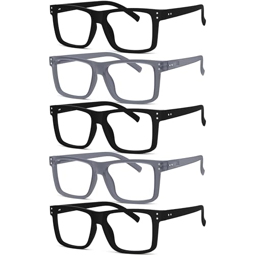 Image of Eyekepper 1.0 Reading Glasses Men, Oversized Readers Women, Black & Grey | Stylish Mens Womens Cheaters,Large Fashion Reader Eyeglasses,All-Day Comfort Spring Hinges,Scratch Resistant for Work /Crafts