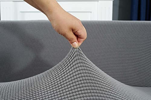 Chunxinmake Thick Couch Covers For 1 2 3 4 Seater, Sectional Sofa L Shape Stretch Slipcover Living Room Dogs Pets, Washable Durable Furniture Protector (Light Gray, L-Shape:3 Seater+3 Seater) #TOP3