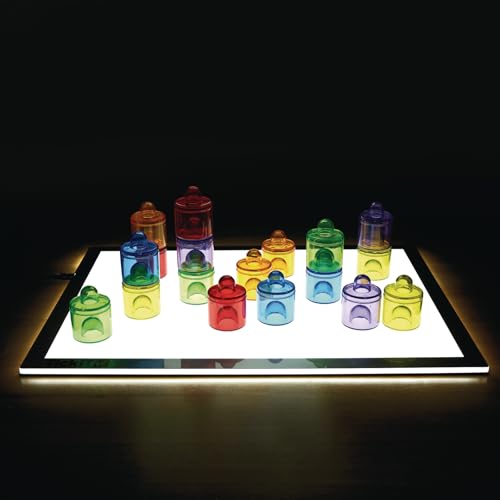 earlySTEM Translucent Stackable Plastic Pegs – Colorful Stacking and Building Toy for Toddlers