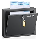 Uniclife Vorschlagsbox mit Schlüsselschloss und Schlitz, Wandbriefkasten für Büro, Einzahlungsbehälter mit 50 Blankokarten, Spendenbehälter, Urne für professionelle Veranstaltungen
