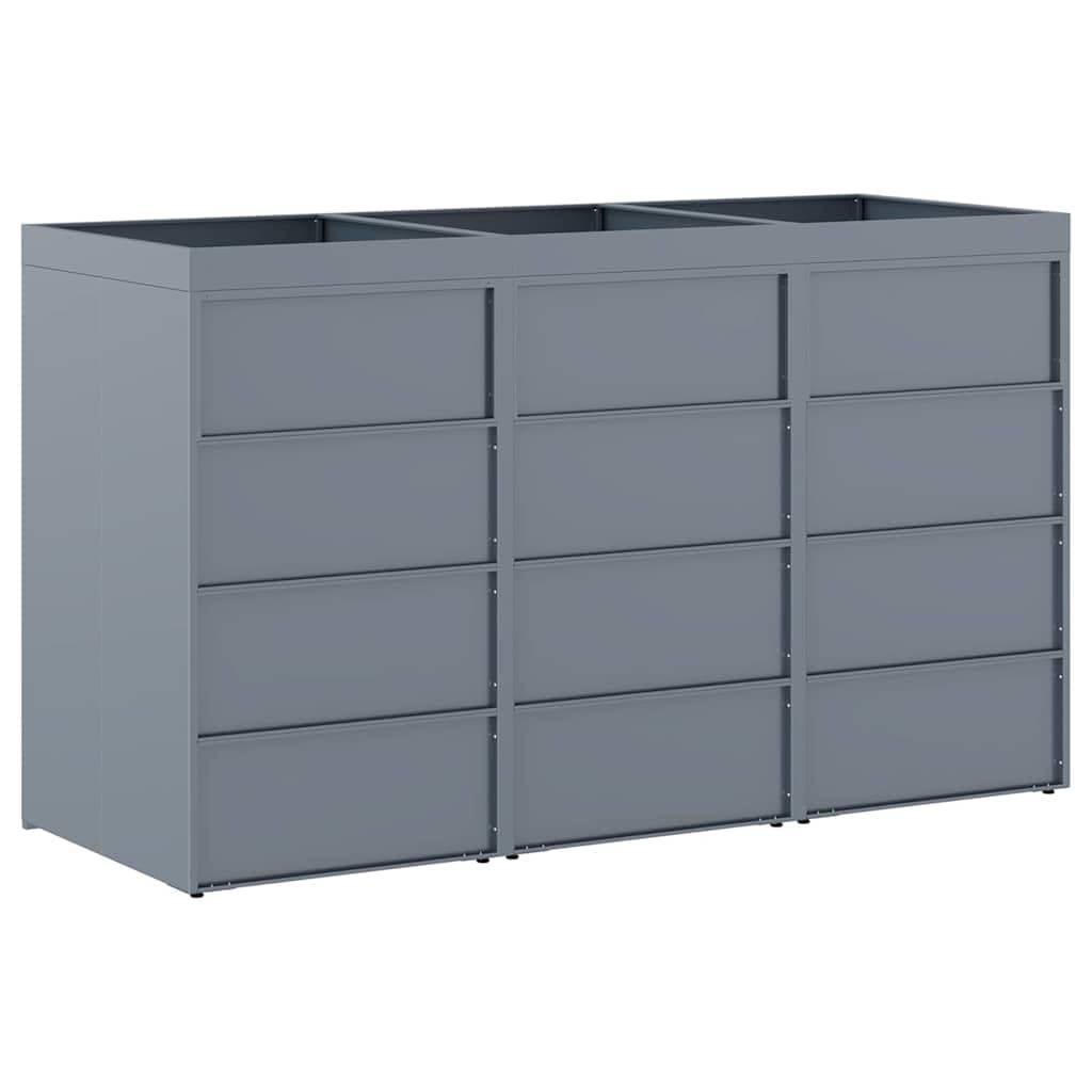 Almacenamiento de Cubos Wheelie para 3 Cubos Gris Claro,Casa y jardín,Productos del hogar,Accesorios para contenedores de residuos,Soportes para contenedores de residuos,72.2kg-3394749