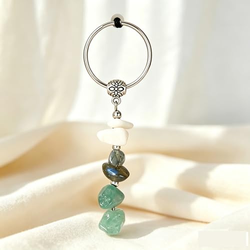 Image of GINAZL Natural Crystals Keychain Gift for New Beginnings, New Beginnings Gifts for Coworker Anxiety Relief Keychain for Women