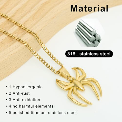 Spiderman Pendant Necklace,Spider Jewelry for Men and Women,Casual and Cosplay Accessory,Fans' Favorite Spider Man Chain,Great for Halloween4
