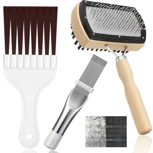 JAKAPHORIC 3 Pcs Air Conditioner Fin Cleaning Kit, Metal Radiator Fin Comb Straightener,Double-Sided Coil Brush,Coil Cleaning Tool - for HVAC, MIni Splits,Refrigerator Coils,Condenser, Evaporator