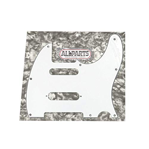 I[p[c ALLPARTS Pickguards 8065 PG-9563-035 White S-Cut Pickguard for Telecaster sbNK[h