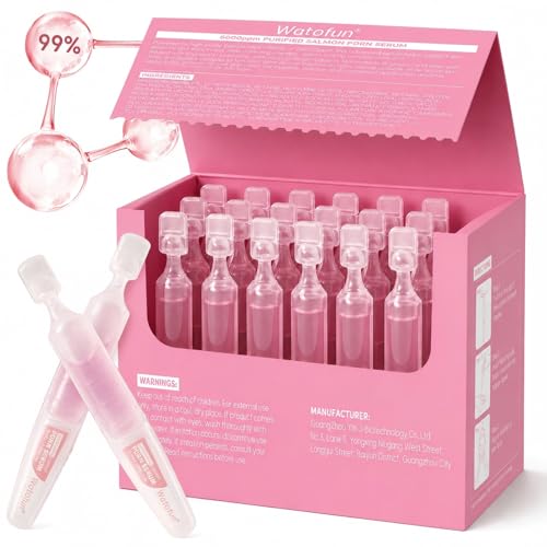 Salmon DNA PDRN One Day Face Serum with Collagen for Deep Hydration, 99% Salmon DNA PDRN Ampoule for Sensitive Skin, Fast-Absorbing Korean Skincare Formula, Portable Vials 0.05 fl.oz x 20e