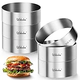 Webake 4.5 Inch Large Burger Bun Rings 304 Stainless Steel Cooking Molds for Hamburger Buns, Eggs, Pancakes, Crumpets, Set of 6