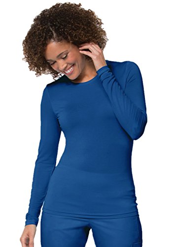 Maevn Women's Coolmax Long Sleeve Under Scrub Tee(Royal Blue, Small)