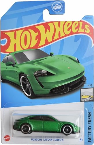 Hot Wheels Porsche Taycan Turbo S escala 1:64 verde miniatura 1