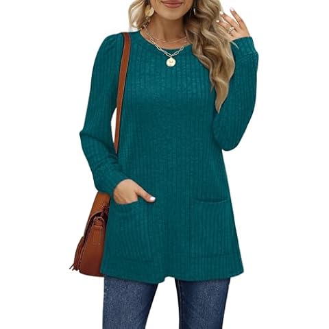 Aokosor Women's Teal Long Sleeve Sweater Cover