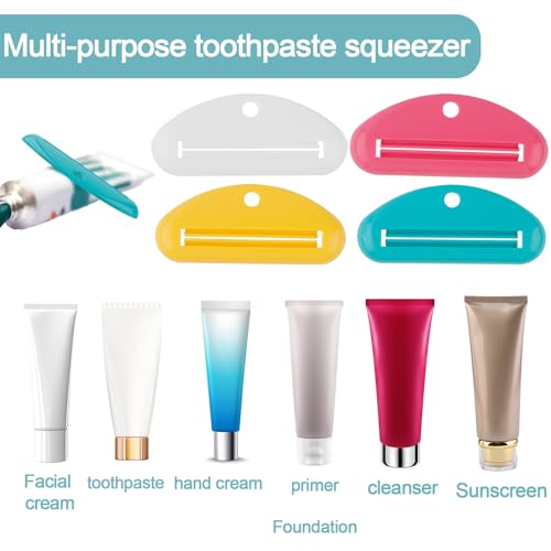 8pcs toothpaste squeezer plastic toothpaste tube roller squeezer assorted colors tooth paste clip holder tool for bathroom home use color 3