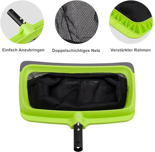 GSTgp Épuisette de Fond de Piscine - Lame en Caoutchouc et Cadre renforcé - Double Couche – vue 3