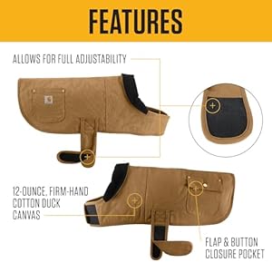 Carhartt Firm Duck Insulated Dog Chore Coat, Durable Weather Resistant Jacket for Cold and Windy Conditions, PFAS Free (Black), Large Carhartt Firm Duck Insulated Dog Chore Coat Durable Weather Resistant Jacket for Cold and Windy Conditions PFAS Free Black Large