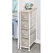 mDesign Narrow Dresser Storage Tower Stand with 4 Removable Fabric Drawers - Steel Frame, Wood Top Organizer for Bedroom, Entryway, Closet - Lido Collection - Linen/Tan